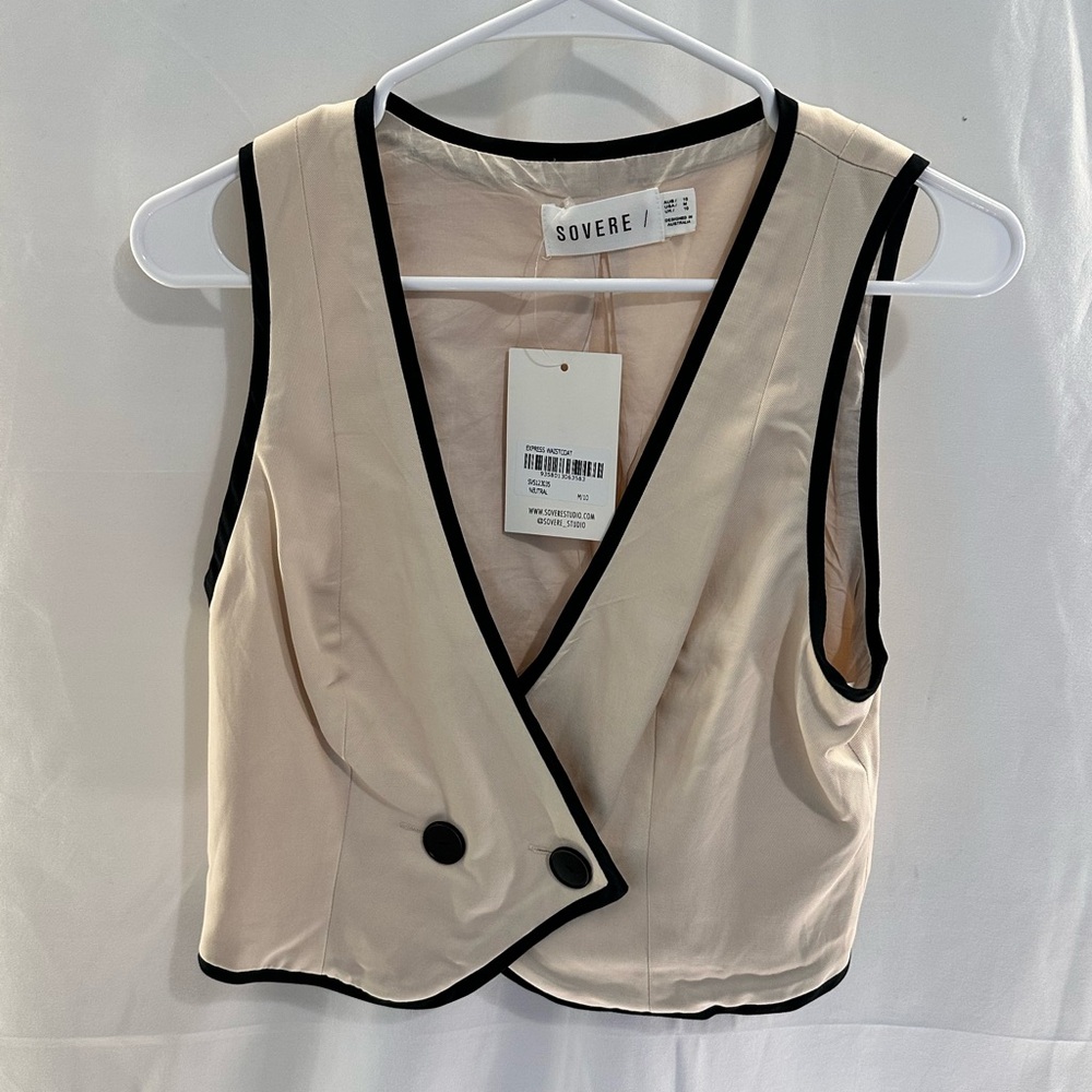 New NWT SOVERE Express Waistcoat in Neutral vest revolve - Picture 3 of 5